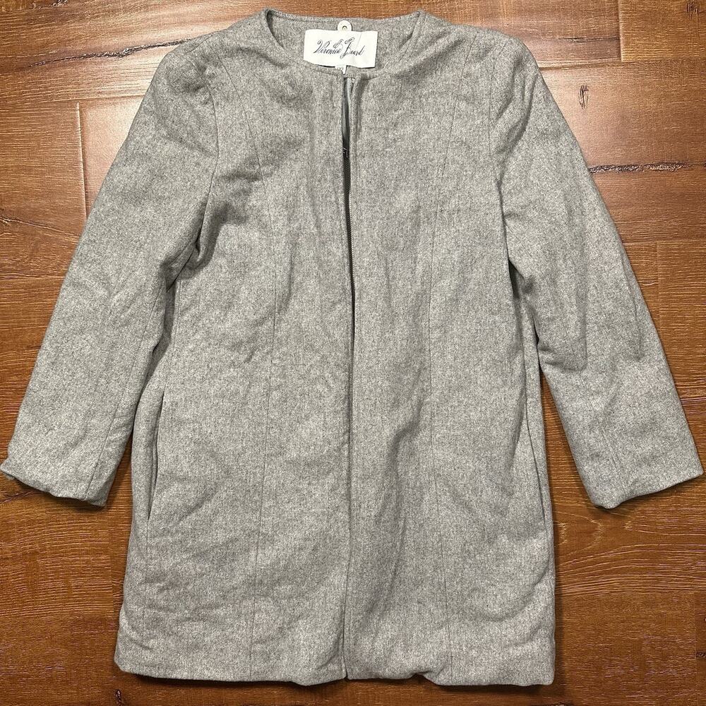 Veronica Beard Coat 00 Gray Full Zip Wool Cashmere Quiet Luxury Designer USA